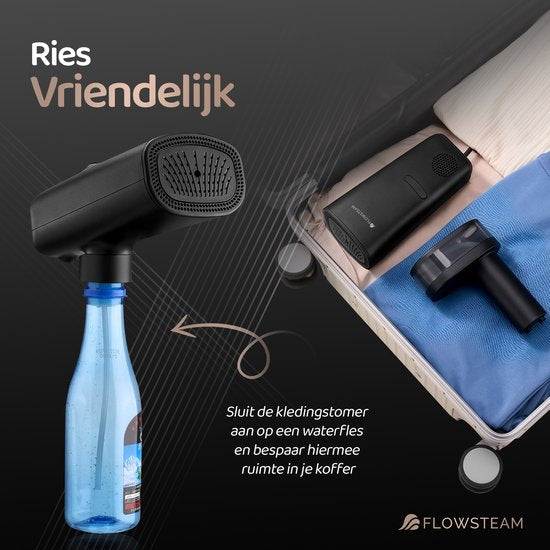 FLOWSTEAM® Vacuum Edition Kleiderdampfer – Handdampfer mit Saugfunktion – Reisedampfer – 2100 W – Matte Black