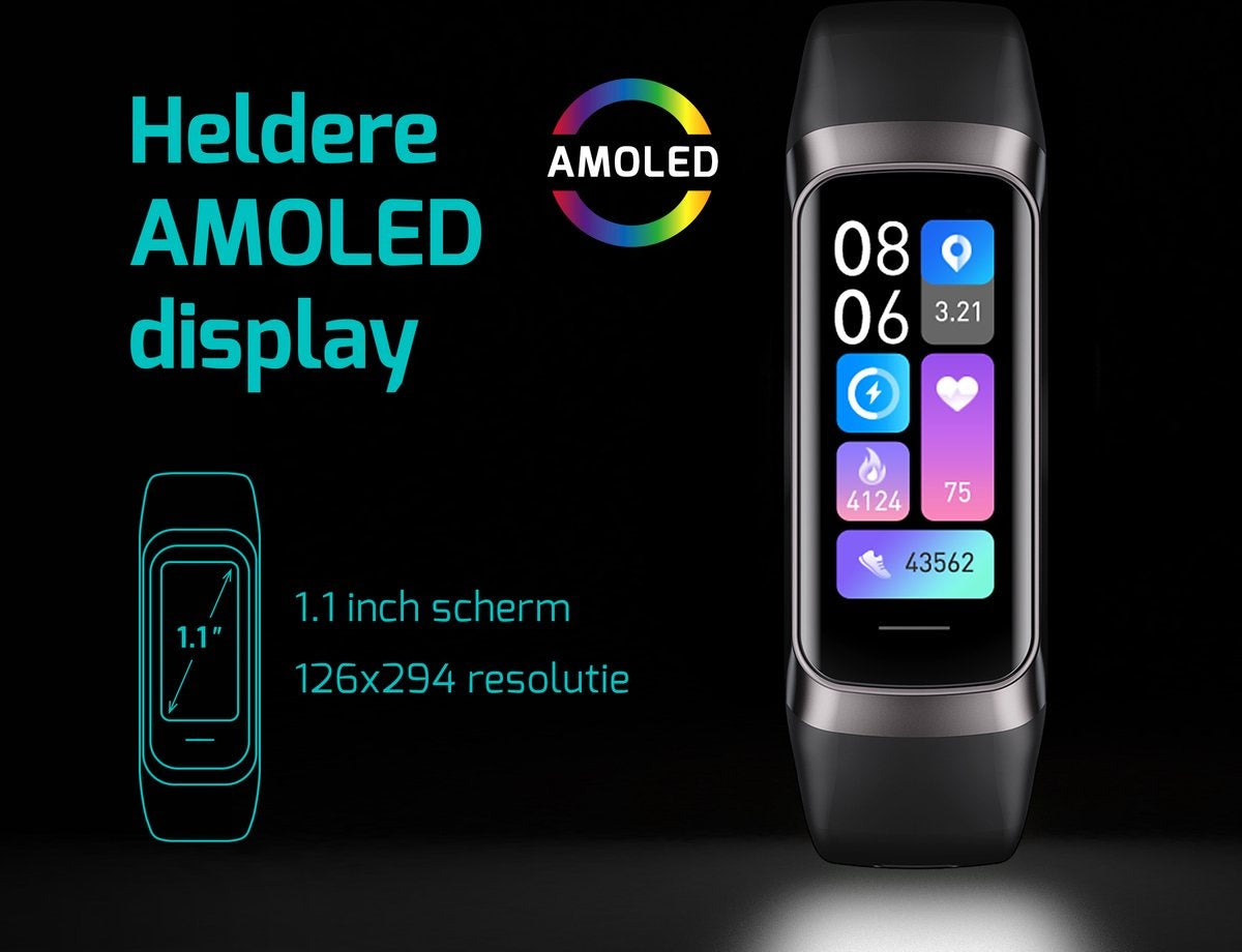 FITAGE Schrittzähler - Activity Tracker - Wasserdicht - Schwarz