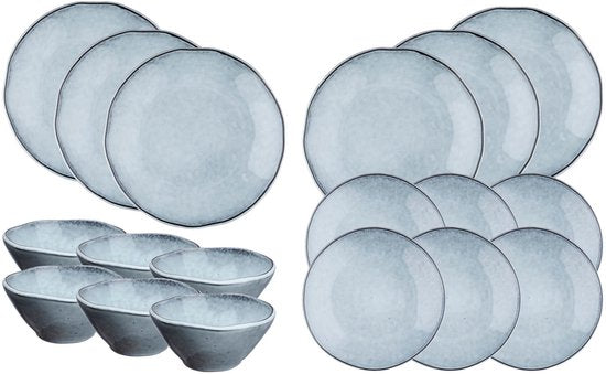 Service Les Essentiels CLOUD - 18 Stück - Sturmgrau