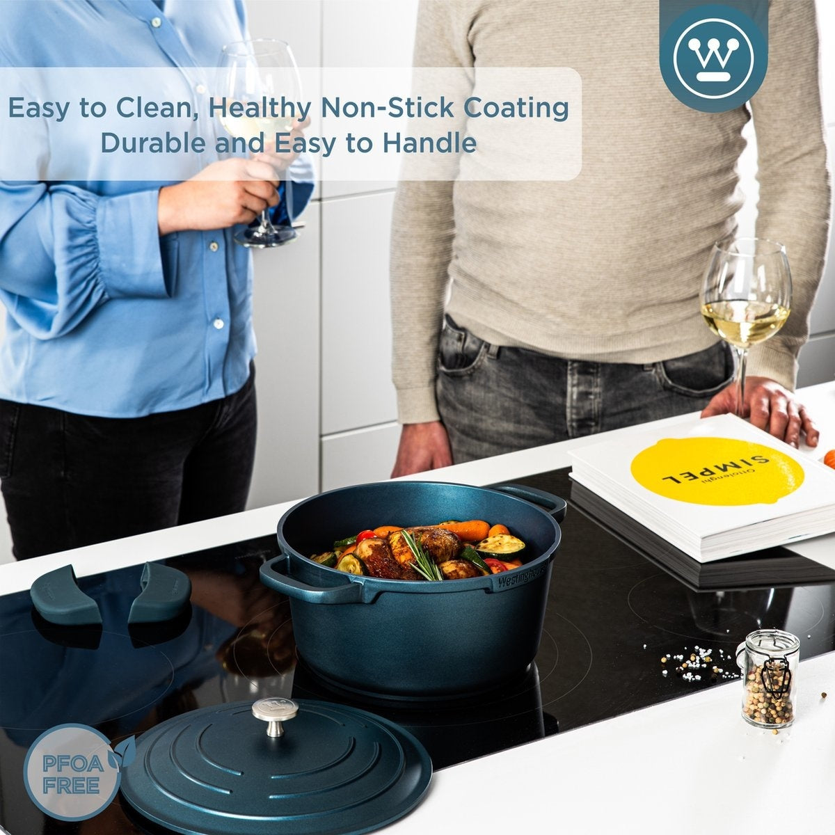 Westinghouse Performance Series Stielkasserolle - Kochtopf - Backofen geeignet - 28 cm - Blau