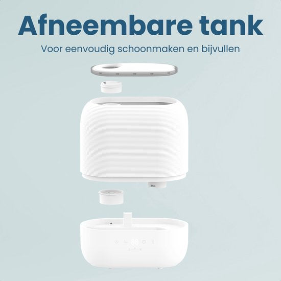 Auronic Luftbefeuchter – 5 l – Geeignet für Schlafzimmer, Babyzimmer, Büro, Wohnzimmer und mehr – Luftbefeuchter – BPA-frei – Weiß