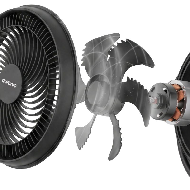 Auronic Omni Ventilator Schwarz – 12 Geschwindigkeitsstufen – 120°-Oszillation – mit Fernbedienung
