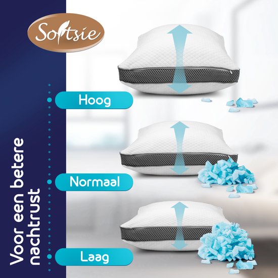 Softsie Memory Foam Pillow 70x50 - Ergonomisches Kopfkissen - Verstellbares Schlafkissen - Kopfkissen - Kissen Nackenschmerzen