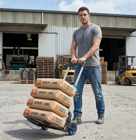 Sekey Klappbare Sackkarre aus Aluminium – 80 kg Tragkraft – 3,5 kg