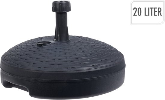 Sonnenschirmfuß Rattanoptik - rund - anthrazitgrau - D45 cm - 20 Liter - Kunststoff - befüllbar