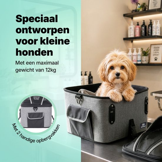 Jake und Jacky Hundekorb für das Fahrrad – Fahrradkorb für den Hund hinten – Hundekorb für das Fahrrad – Autositz für den Hund – Für kleine Hunde bis max. 12 kg – 35 x 30 x 31 cm