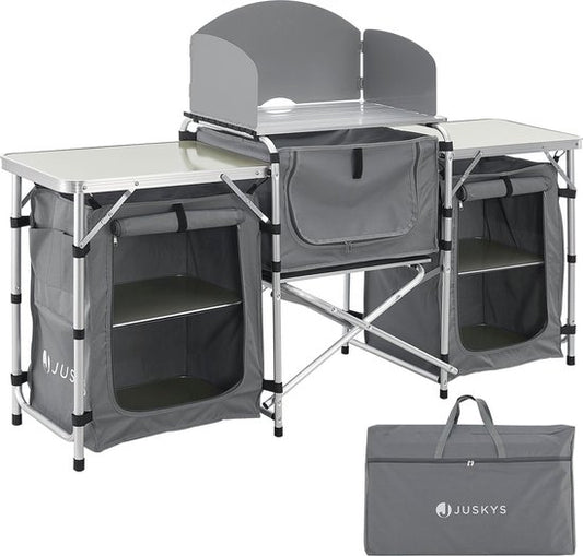 Große faltbare Campingküche Garda - 175 x 40 x 111 cm - Grau