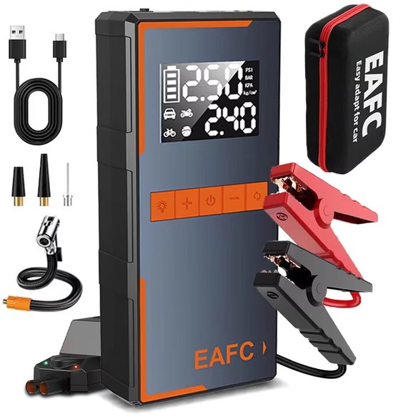 EAFC JC18 Jumpstarter 1200 A mit Kompressor – 150 PSI – Powerbank & LED – 12 V