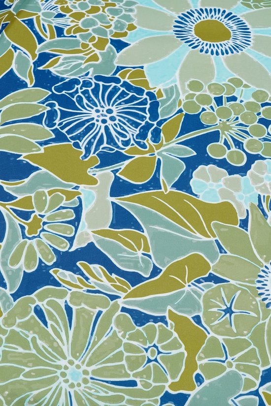 Mica Decorations Blumen Sonnenschirm - H238 x Ø220 cm - Blau