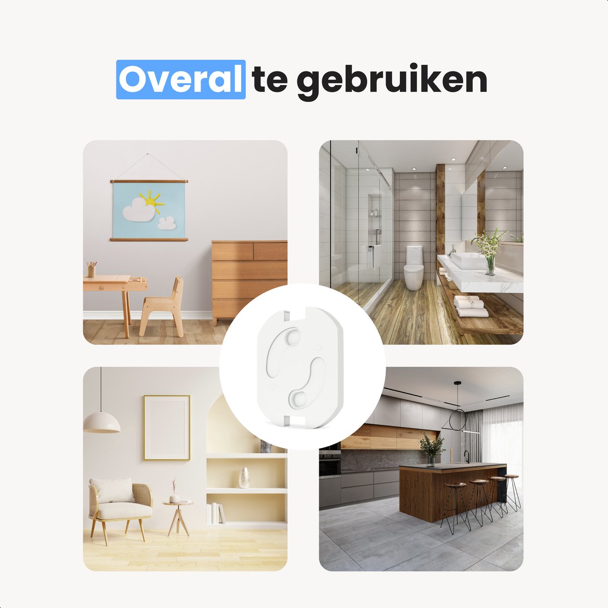 Steckdosenschutz - 15 Stück - Baby- und Kinderschutz - Geeignet für niederländische Steckdosen - Weiß