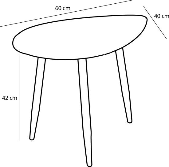 Mica Decorations Beistelltisch - 2er-Set - L80 x B60 x H47 cm - Metall - Schwarz