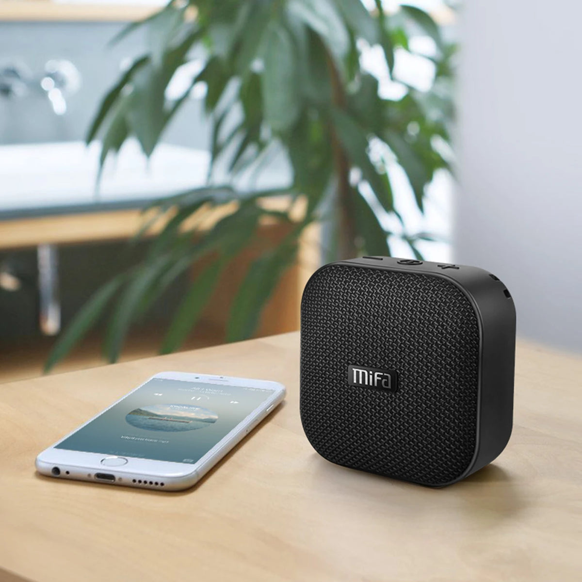 Mifa A1 Bluetooth-Lautsprecher – Mini-Stereo-Lautsprecher – wasserdicht – Freisprecheinrichtung – 85 × 46 × 86 mm – Schwarz