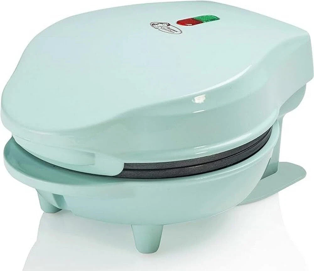 Bestron Sweet Dreams AMWE600G Mini-Waffeleisen 550 W – Temperaturregelung – Waffeln mit Ø 10 cm – Mint