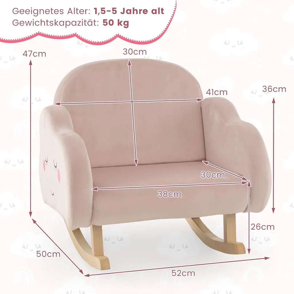COSTWAY Kinderschaukelstuhl für Kleinkinder Rosa