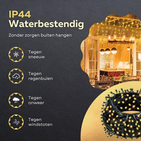 Giftmas Eiszapfen-Weihnachtsbeleuchtung - Weihnachtsbeleuchtung für den Außenbereich - 120 LEDs - 4m - Verkettbar bis zu 12m - Für Innen und Außen