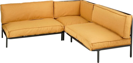 Mica Decorations Celo Lounge Bank - L122 x B83 x H78 cm - Metall - Schwarz