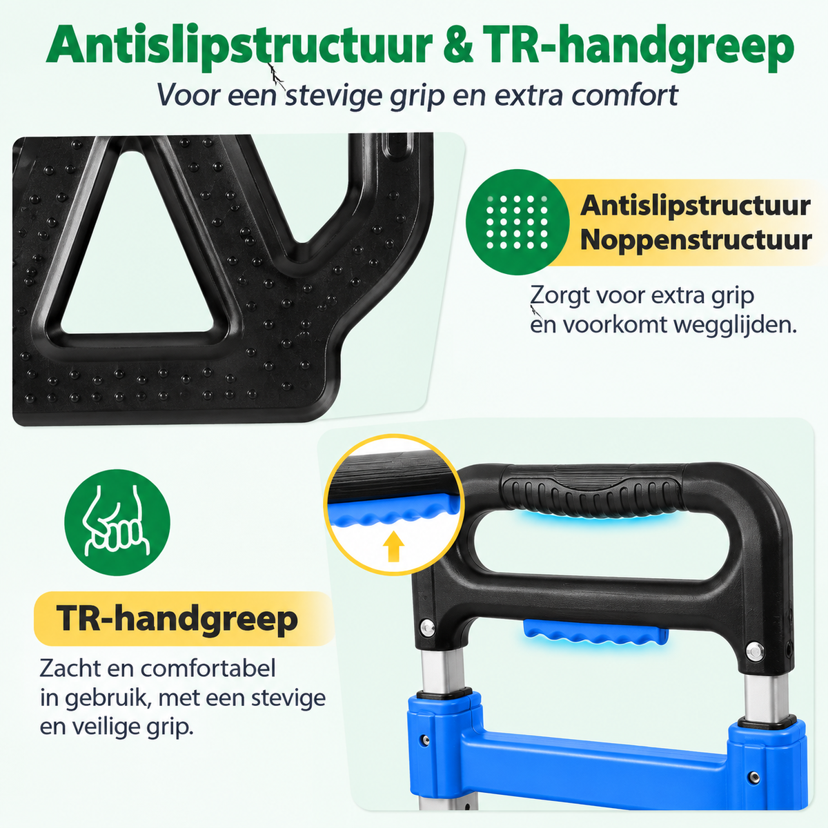 Sekey Klappbare Sackkarre aus Aluminium – 80 kg Tragkraft – 3,5 kg