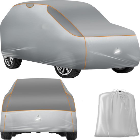 tectake Autoschutzdecke Hagelschutz mit Schaum-Einlage wasserdicht atmungsaktiv 571x 203x 120cm SUV / VAN Grau