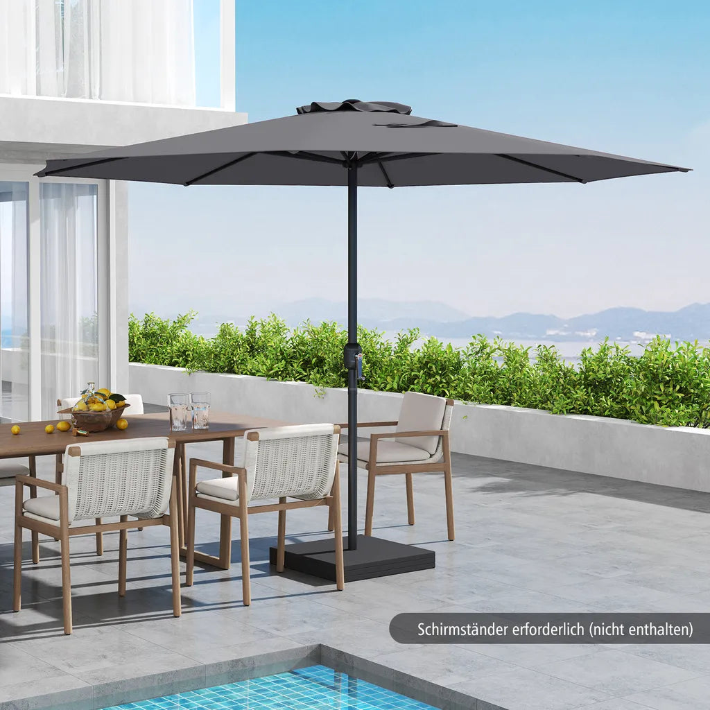 Coast Gartenschirm 350 cm – Anthrazit – Mit Kette und 8 Metallstreben