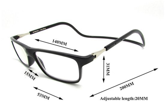 Milanoro - Magnetische Brille - Blau - Stärke +3