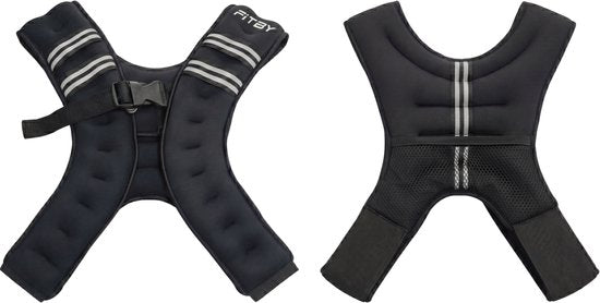 Fitby Gewichtsweste 10 kg – Laufweste – Weighted Vest – Gewichtswesten – Gewichte – Verstellbar – Krafttraining & Crossfit – Cardio – Schwarz