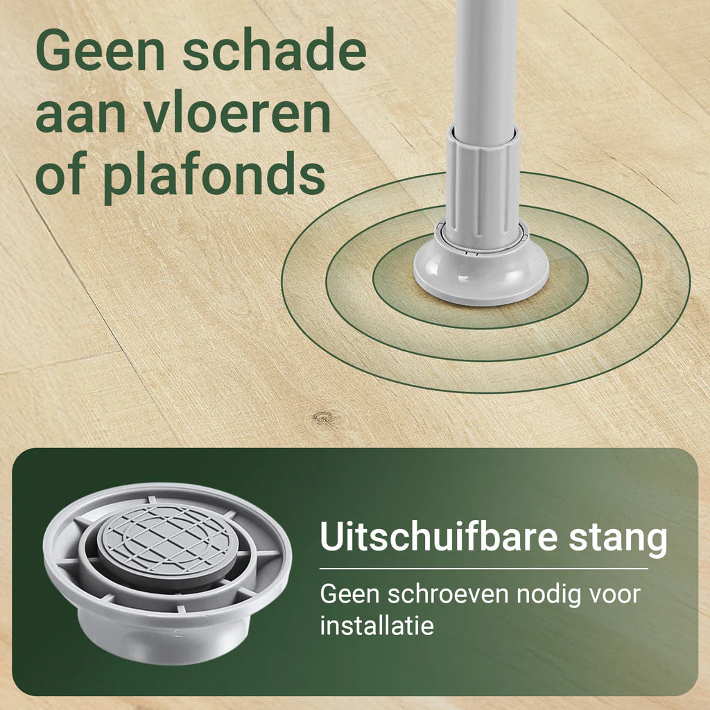 SoBuy KLS04-II-HG Teleskopstange Kleiderständer mit 5 Kleiderstangen und 2 Körben