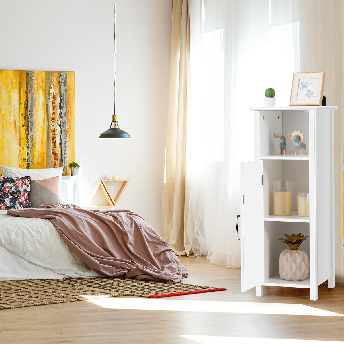 Coast Badezimmerschrank Multifunktionsschrank für Schlafzimmer Küche Küche Badezimmerschrank weiß aus Holz