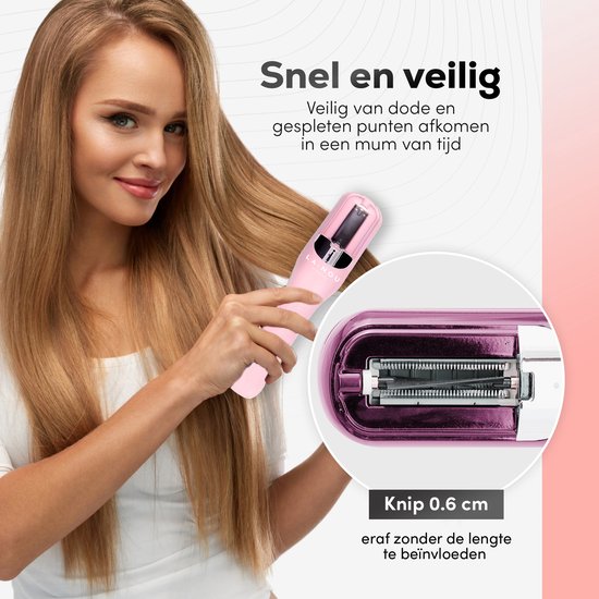 La Nou® Split Remover 4 Haarspitzenentferner - Inkl. Zubehör - Für gespaltene Haare - Haarspitzen-Trimmer - Pink