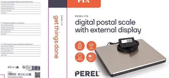 Perel Digitale Postwaage mit externer Anzeige - 100 Kg / 10 G