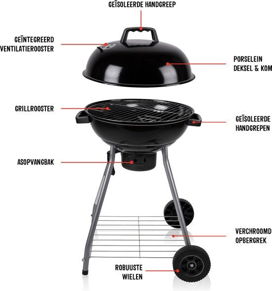 BBQ Collection Barbecue mit Deckel - BBQ Holzkohle mit Ascheauffang - Barbeque Grill - Ã˜ 45 cm