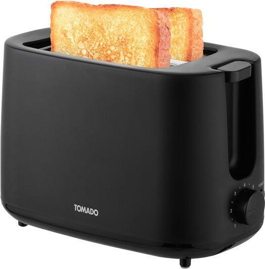 Tomado TBT1000B – Kompakter Toaster – 2 lange Schlitze – 7 Stufen – Schwarz