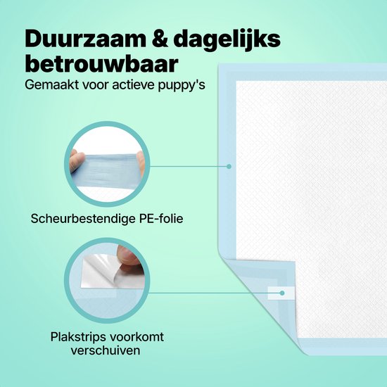 Jake and Jacky 180 Stück Puppy Training Pads mit Klebestreifen - Toilettentraining Hund - Pinkelpads Hund - Hundetoilette 60 x 60 cm