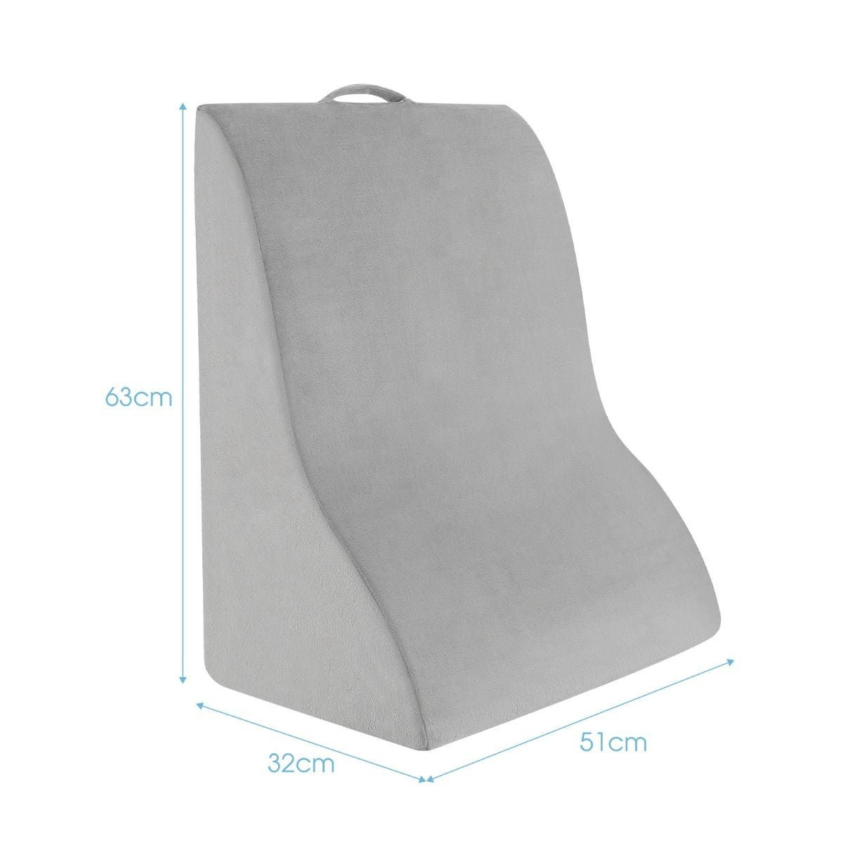 Coast Beinhebekissen - Ergonomisches Dreieckskissen - 51 x 32 x 63 cm - Grau