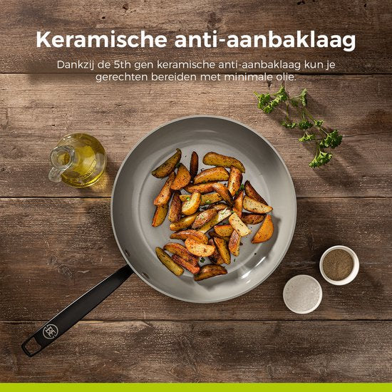 BE Living Essential Bratpfanne - Ø 20 cm - Keramik - PFAS-frei - Induktion - Grau