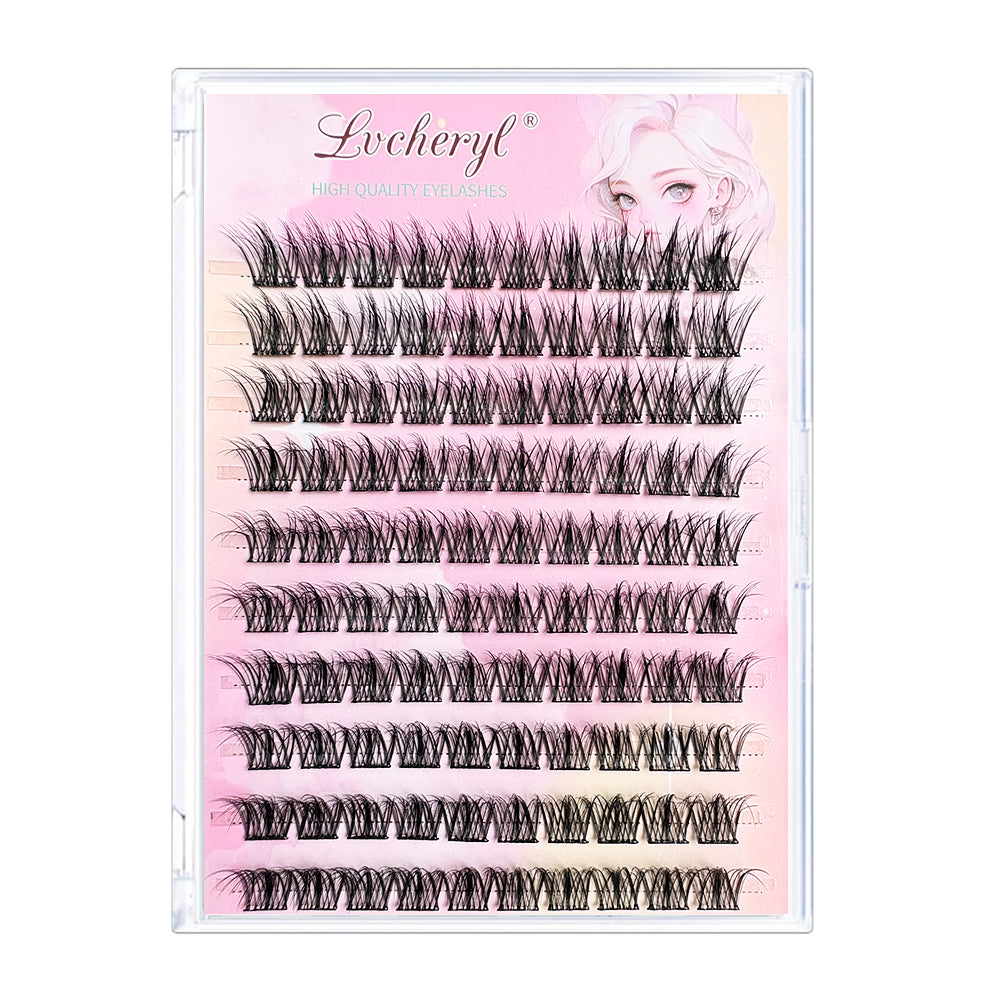Lvcheryl Premium Wimpern-Kombi-Set – 10 Reihen selbstklebende Wimpern