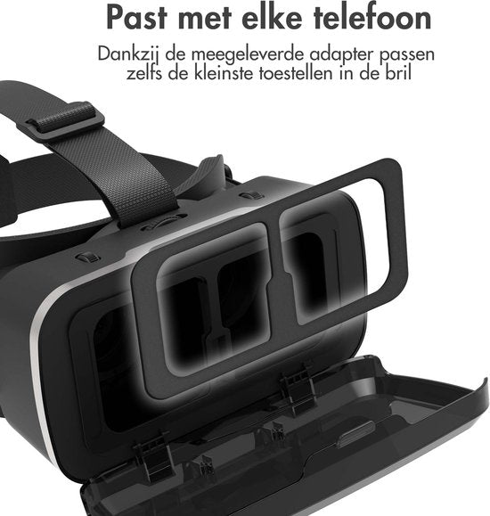 iMoshion VR-Brille Smartphone - Virtual-Reality-Brille - Realistisches 3D-Erlebnis - Geeignet für jedes Smartphone - Verstellbares Kopfband und bequemes Kissen
