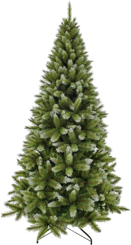Triumph Tree Pittsburgh Weihnachtsbaum – Weiß bereifte Zweige mit üppiger Optik – Weihnachtsdekoration für den Innenbereich – Kunstbaum mit 940 Zweigen und stabiler Konstruktion – 230 x 122 cm – Grün