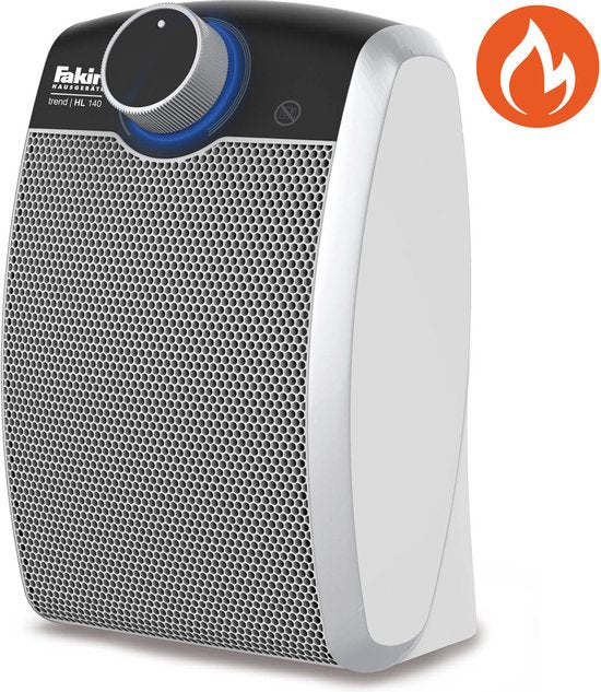 Fakir Trend HL 140 Keramik-Heizlüfter - Elektroheizgerät mit 2 Heizstufen - Weiß/Silber
