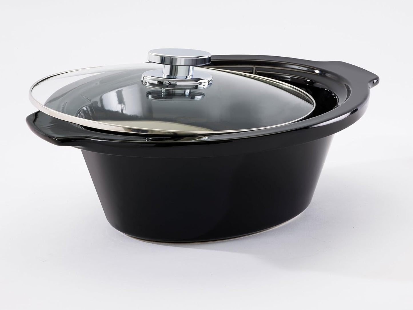 FRITEL Slow Cooker SC 2090 3,3 l – 150 W – 1–4 Personen – Keramiktopf – Schwarz/Chrom – 26 × 35,5 × 23 cm