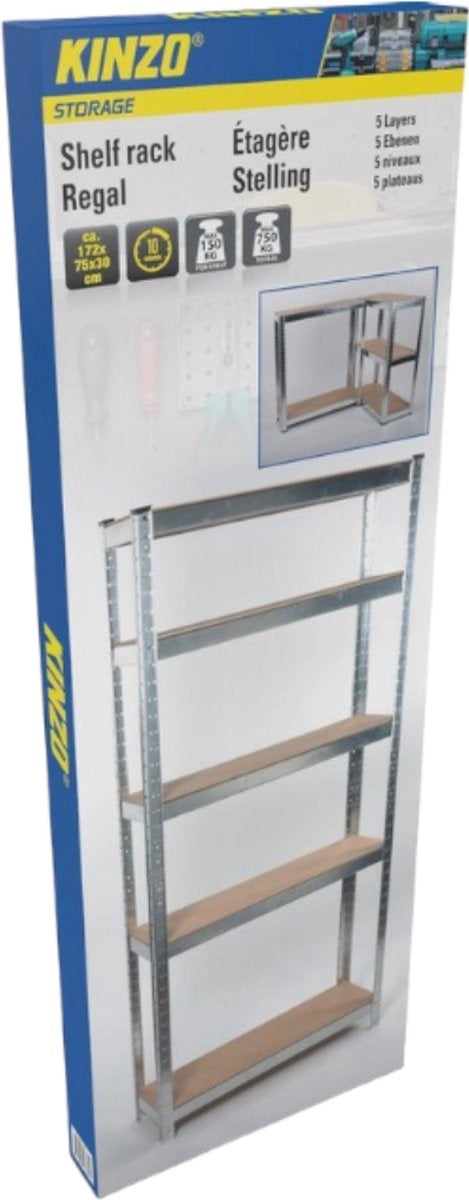 Kinzo Lagerregal 5 Fächer 172 x 75 x 30cm