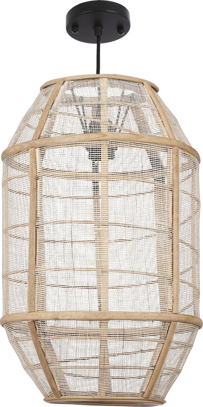 Mica Decorations Pella Pendelleuchte - H46 x Ø29 cm - Leinen - Beige