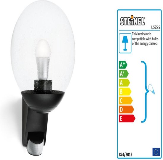 Steinel Außenleuchte mit Bewegungsmelder L858S – E27-Fassung – max. 60 W – schwarz