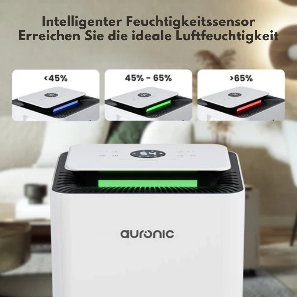 Auronic Luftentfeuchter und Luftreiniger - Pro Series - 16 l pro Tag - Waschtrockenfunktion - Schlafzimmer, Badezimmer und Wohnzimmer - Weiß