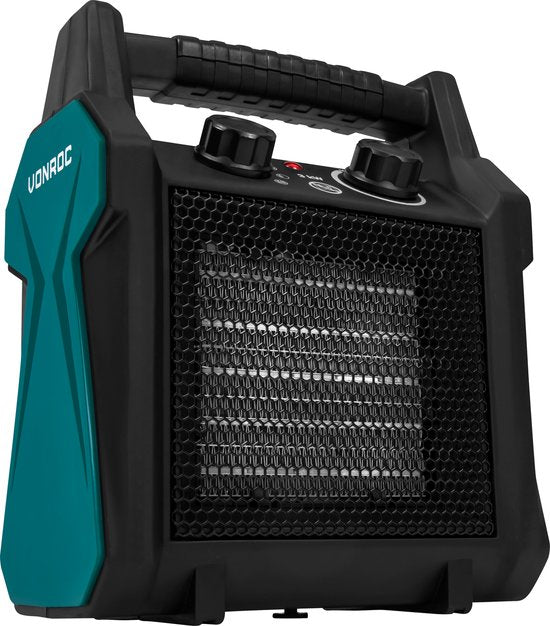VONROC Elektroheizung - Heizlüfter - 2000W/3000W - Keramik - 3 Einstellungen - Thermostat - 30m2