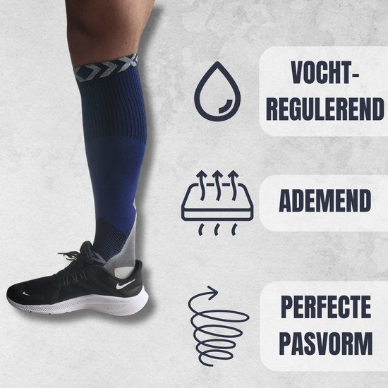 Sandside Support Socks - Kompressionssocken - Laufsocken - Premium Active - Dunkelblau - Größe 36-40 S/M -2 Paar