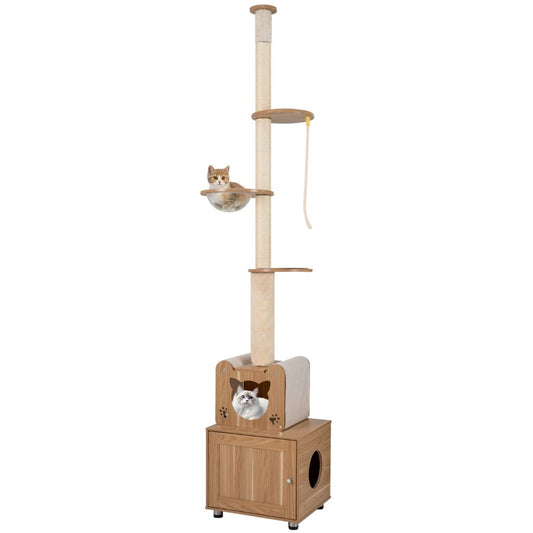 Coast Kratzbaum, deckenhoch – Natur – 67 x 45 x 275 cm – höhenverstellbar von 256 bis 275 cm