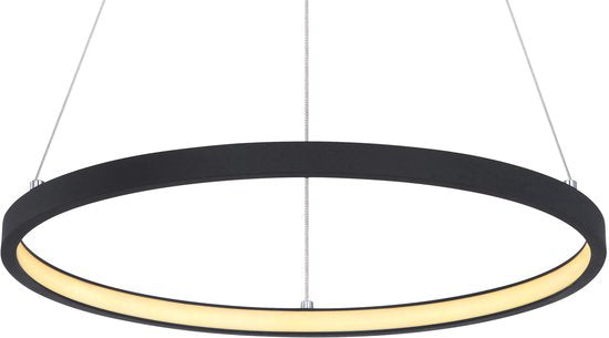 LED-Pendelleuchte mit einfachem Ring | Ø 38,5cm | Schwarz | Kreisförmige Pendelleuchte