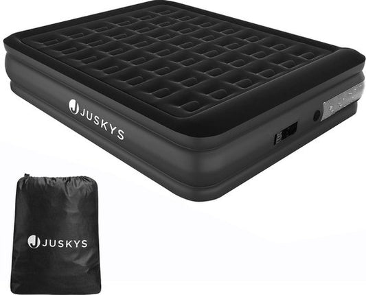 Juskys Selbstaufblasende Luftmatratze Sapri L - Schwarz - 197 x 154 x 45 cm - inkl. Aufbewahrungsbeutel