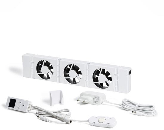 SpeedComfort Heizkörperlüfter - Mit Regelsensor - Mono-Set (1x) - Schnelleres Heizen - Bis zu 22% Energieeinsparung - Für Wärmepumpen - Mehrere Geschwindigkeiten - Einfach zu installieren - Flüsterleise - Weiß