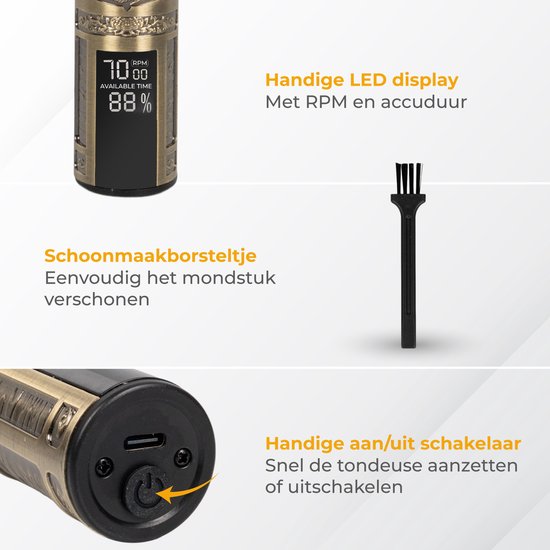 Nuvance - Trimmer Men - LED Display - Inklusive Aufsätze - Barttrimmer und Trimmer Men - Usb C Wiederaufladbar - Clipper